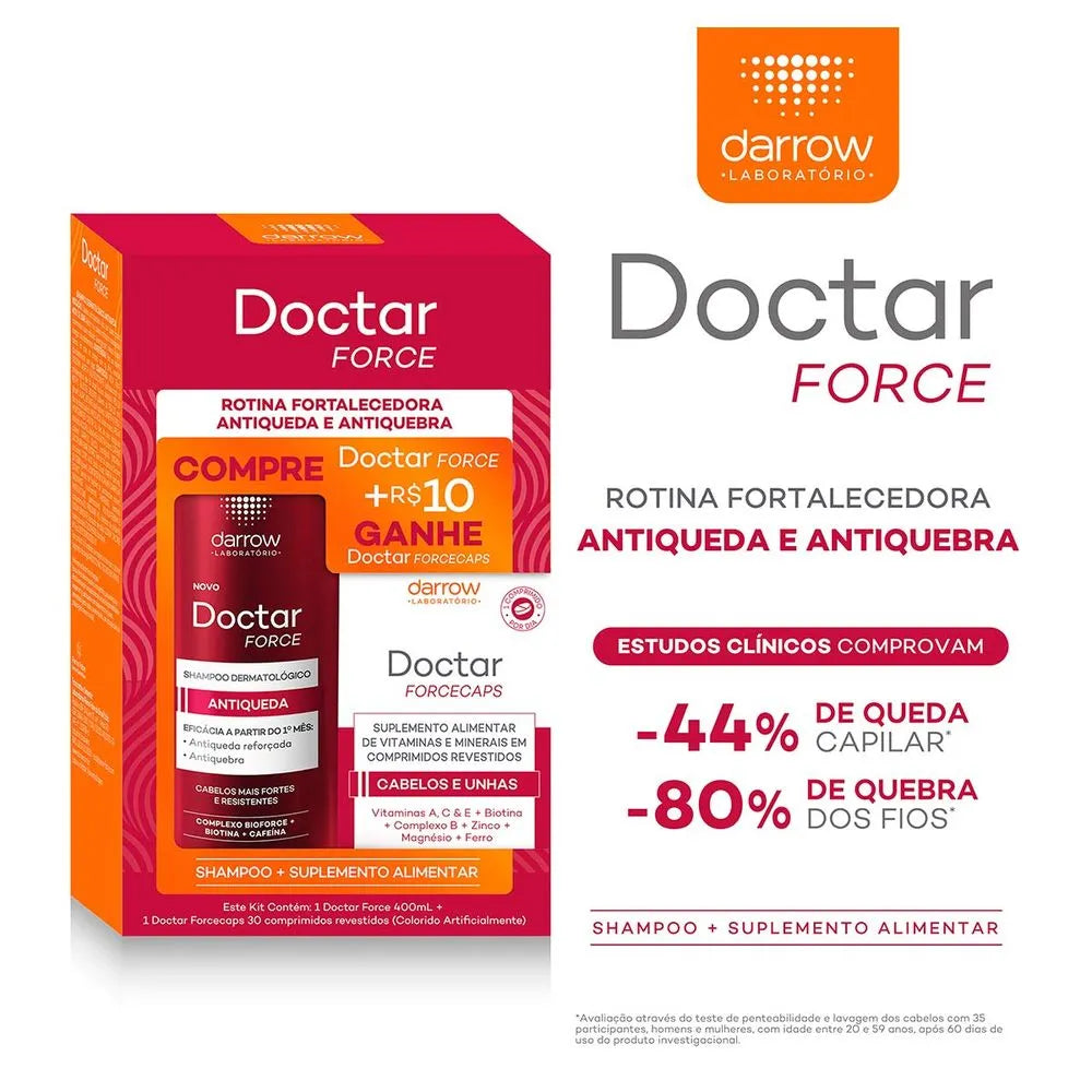 Kit Antiqueda: Shampoo 400ml + Suplemento 30 Comprimidos