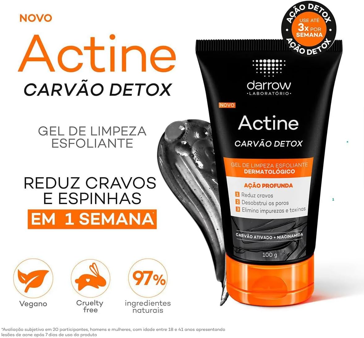 Gel de Limpeza Esfoliante Carvão Detox