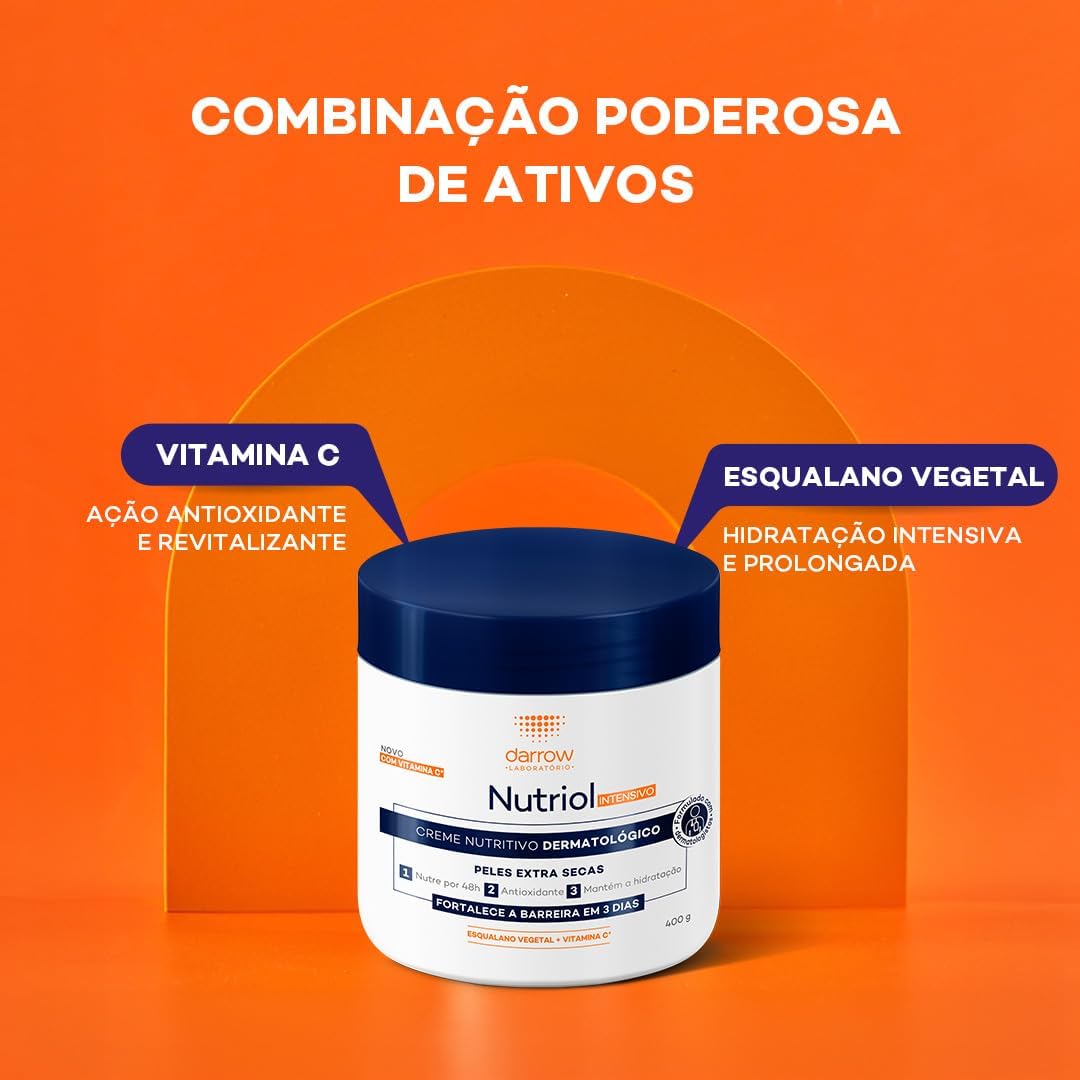 Creme Intensivo Hidratante 400ml (Esqualano Vegetal e Vitamina C)