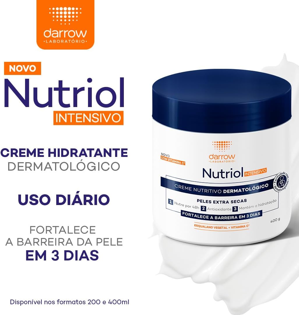 Creme Intensivo Hidratante 400ml (Esqualano Vegetal e Vitamina C)