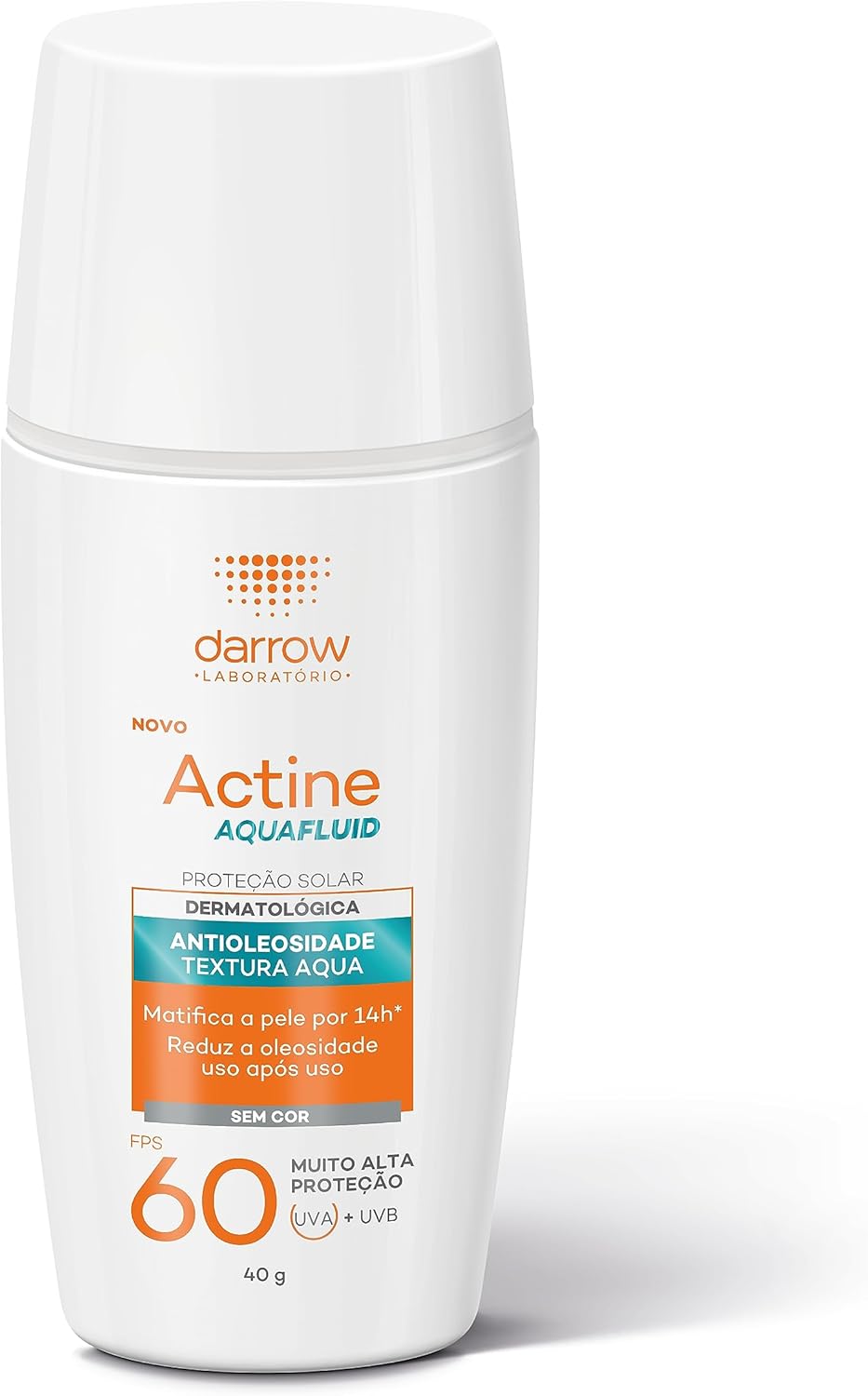 Protetor Solar Aquafluid FPS 60 com Cor 40g (Matifica, Antiacne)