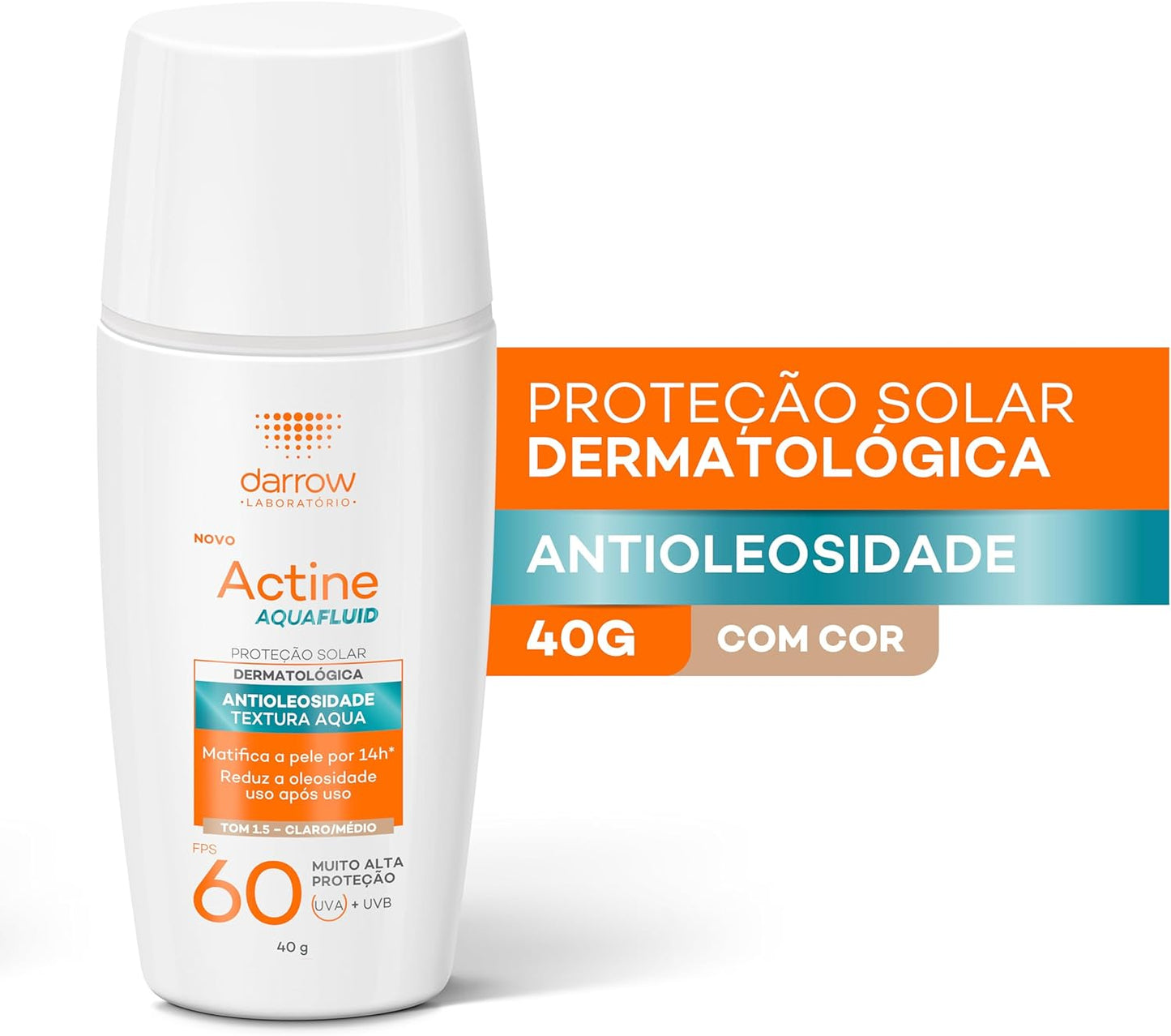 Protetor Solar Aquafluid FPS 60 com Cor 40g