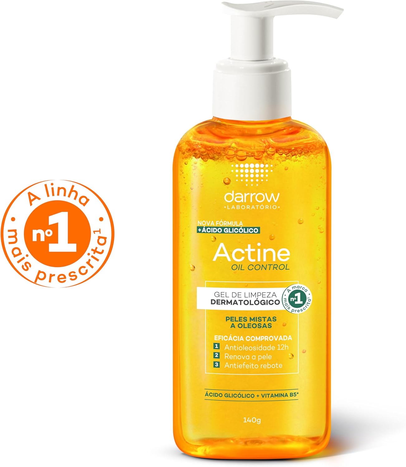 Gel de Limpeza Facial Oil Control 140g (Ácido Glicólico, Vitamina B5)