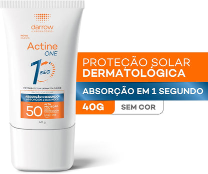 Protetor Solar Facial One FPS 50 Sem Cor 40g (Ácido Hialurônico)