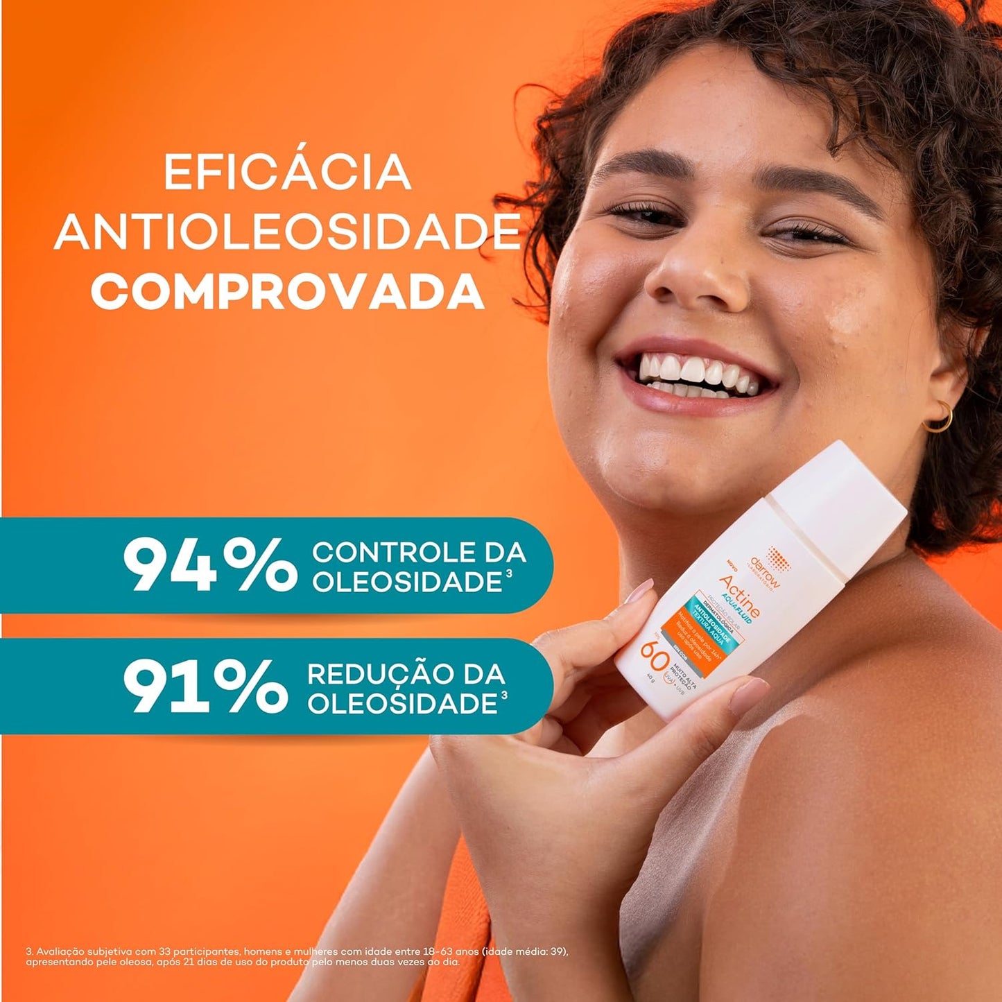 Protetor Solar Aquafluid FPS 60 com Cor 40g (Matifica, Antiacne)