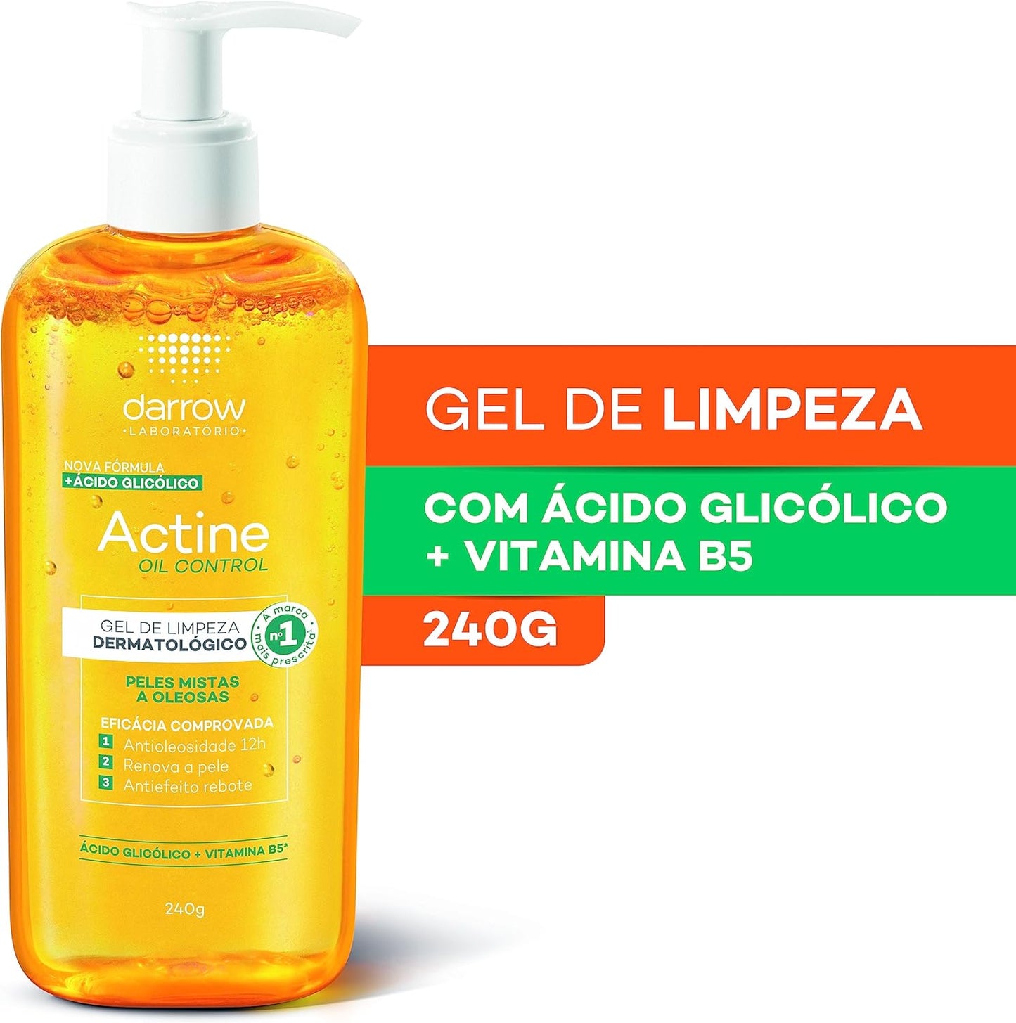 Gel de Limpeza Facial Oil Control 140g (Ácido Glicólico, Vitamina B5)