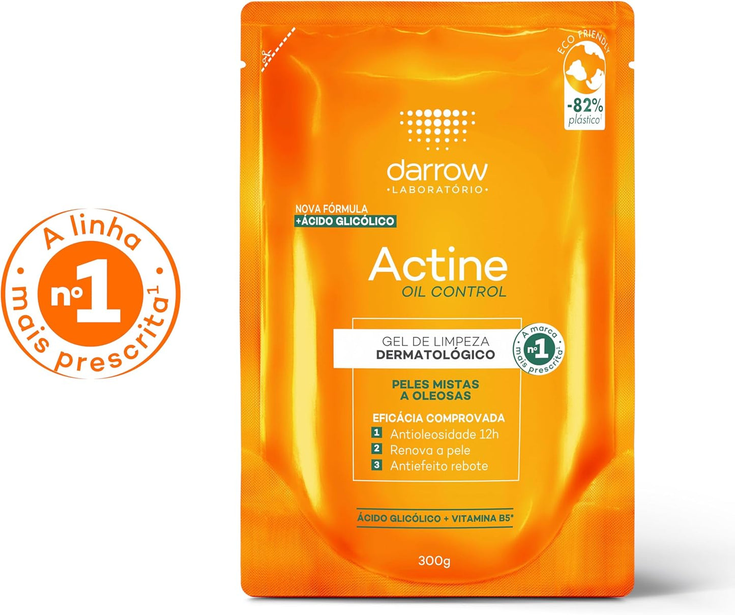 Refil Gel Limpeza Facial Oil Control 300g (Ácido Glicólico, Vitamina B5)