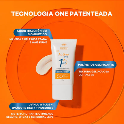 Protetor Solar Facial One FPS 50 Sem Cor 40g (Ácido Hialurônico)