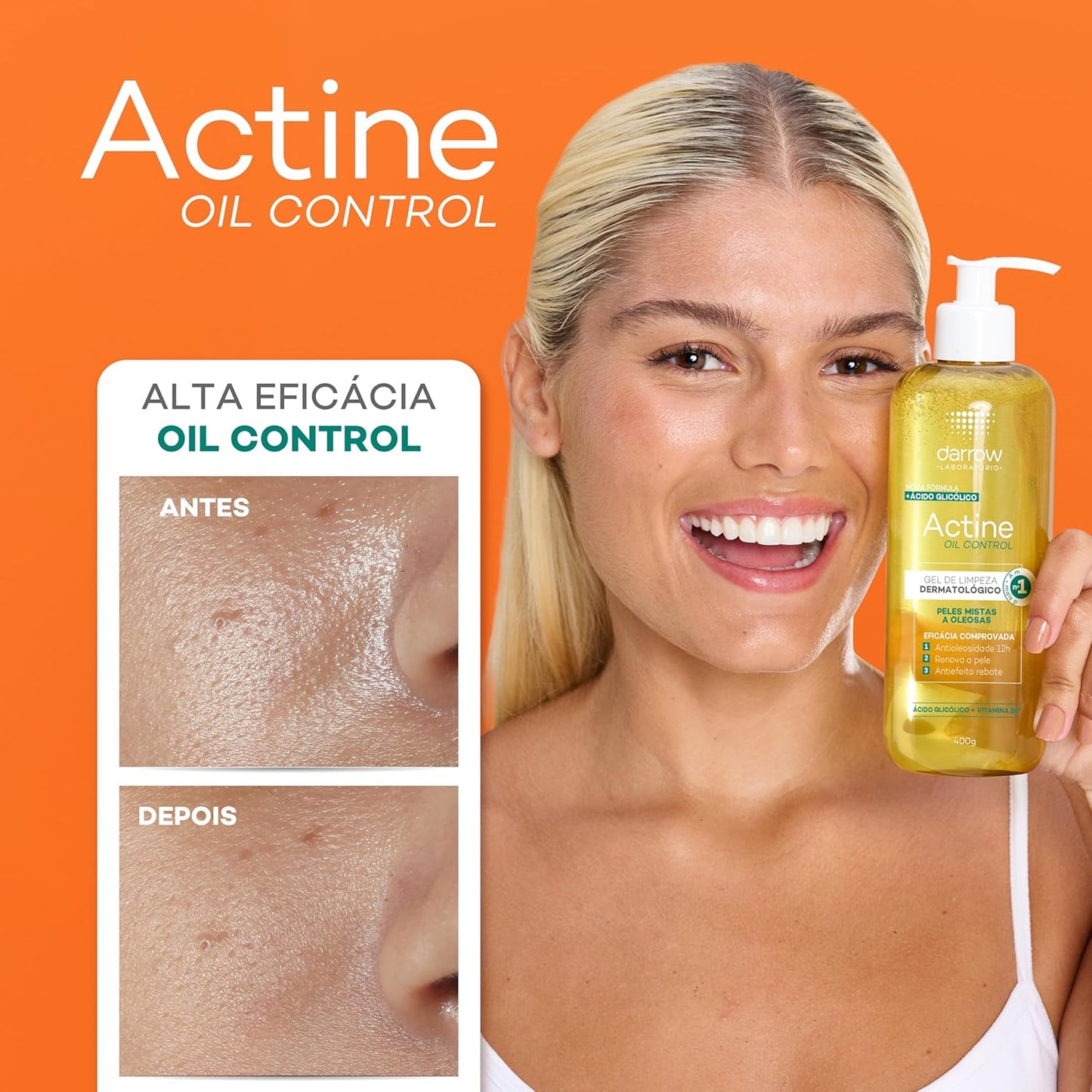 Gel de Limpeza Facial Oil Control 140g (Ácido Glicólico, Vitamina B5)
