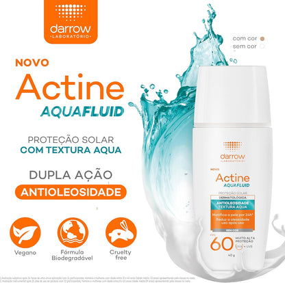 Protetor Solar Aquafluid FPS 60 com Cor 40g (Matifica, Antiacne)