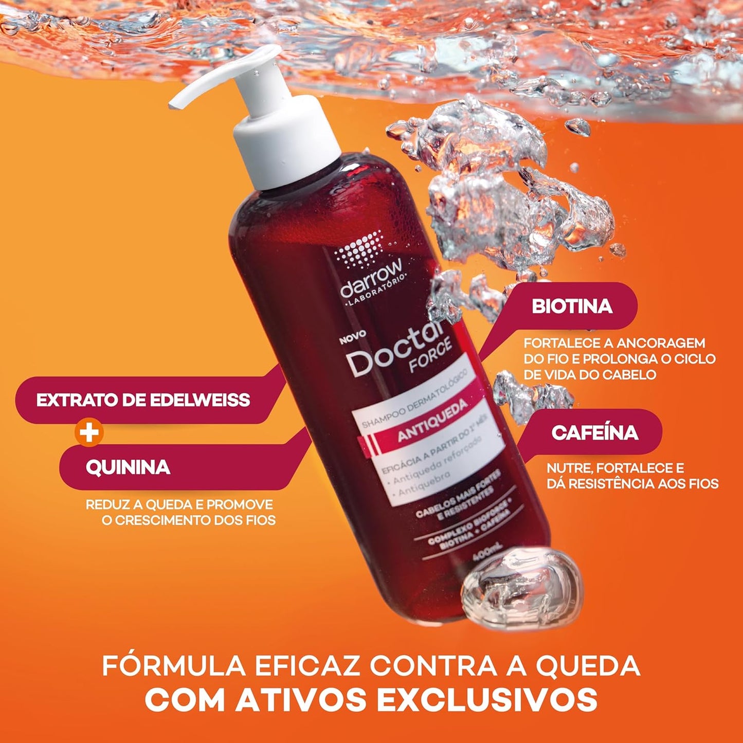 Shampoo Antiqueda Force 200ml (Biotina e Cafeína)