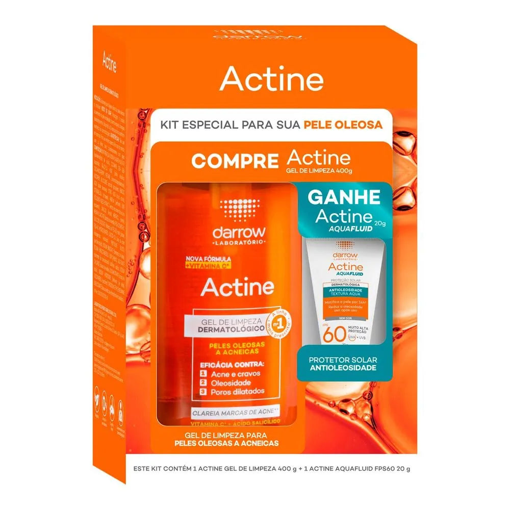 Kit Gel Limpeza 400g + Protetor Solar Aquafluid FPS 60 20g