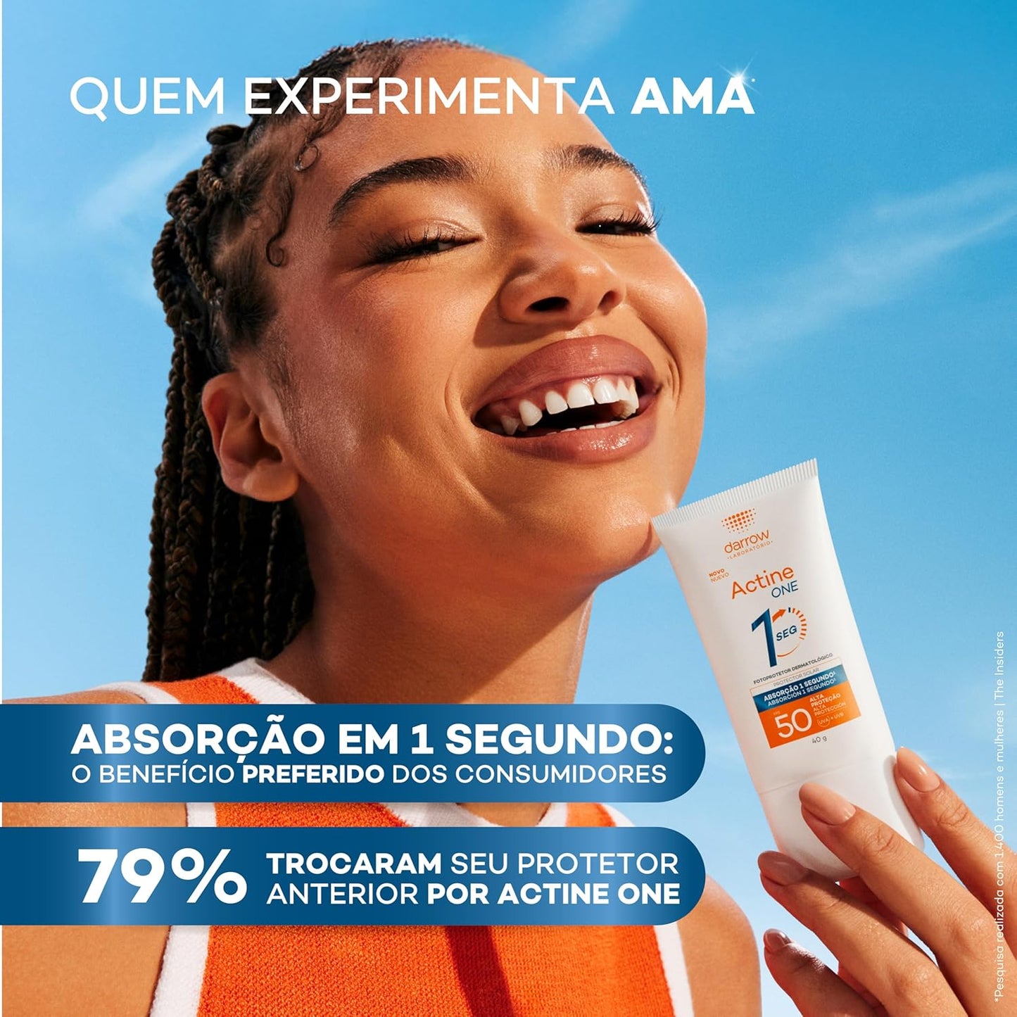 Protetor Solar Facial One FPS 50 Sem Cor 40g (Ácido Hialurônico)