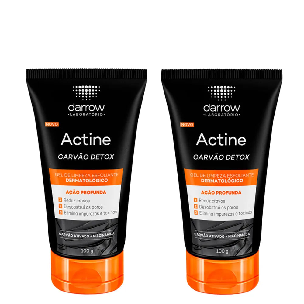 Kit Gel Limpeza Esfoliante Carvão Detox 100g - 2 Unidades