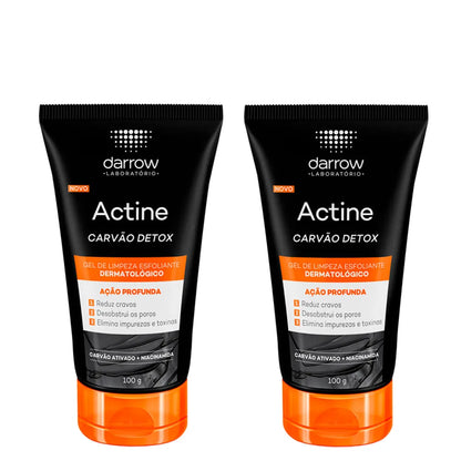Kit Gel Limpeza Esfoliante Carvão Detox 100g - 2 Unidades