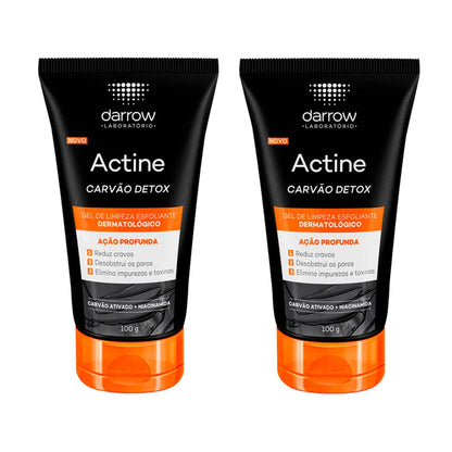 Kit Gel Limpeza Esfoliante Carvão Detox 100g - 2 Unidades